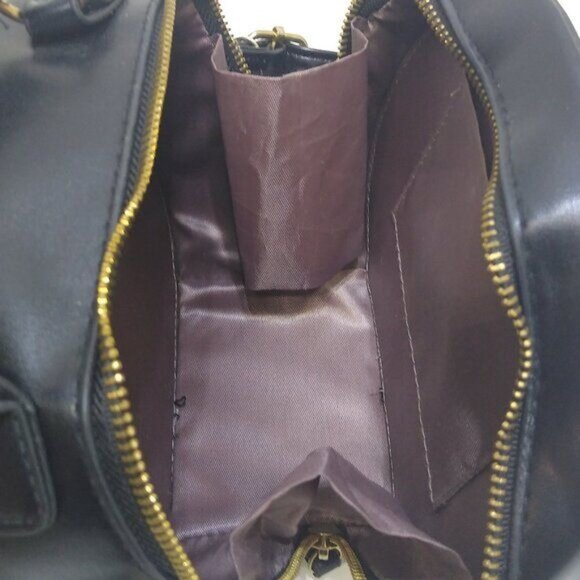 Shein Double Zipper Straw Circle Bag Shoulder Bag PU Leather Removable Strap EUC - Picture 3 of 10